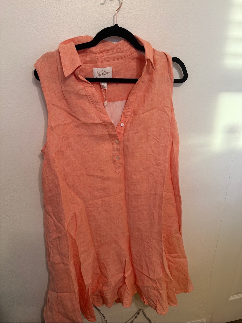 Lilly Pulitzer Coral Sleeveless Linen Dress